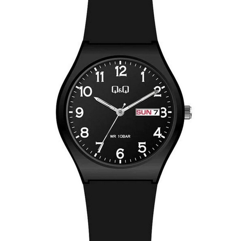 Reloj Q&q Qyq A212j00 Deportivo Unisex Impermeable Negro + Estuche