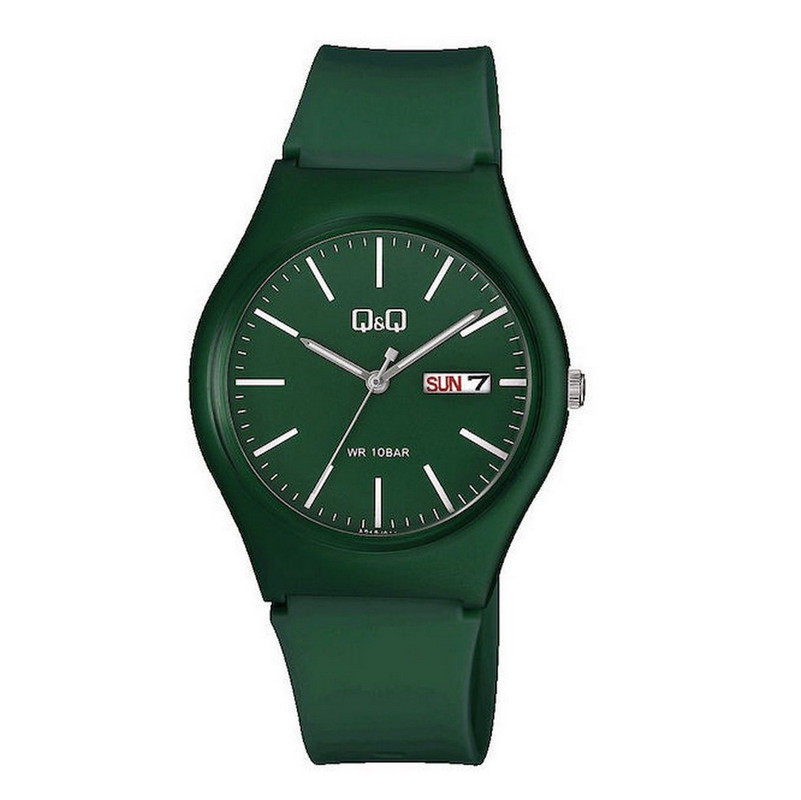 Reloj Q&q Qyq A212j00 Deportivo Unisex Impermeable Verde + Estuche