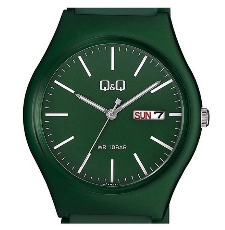 Reloj Q&q Qyq A212j00 Deportivo Unisex Impermeable Verde + Estuche