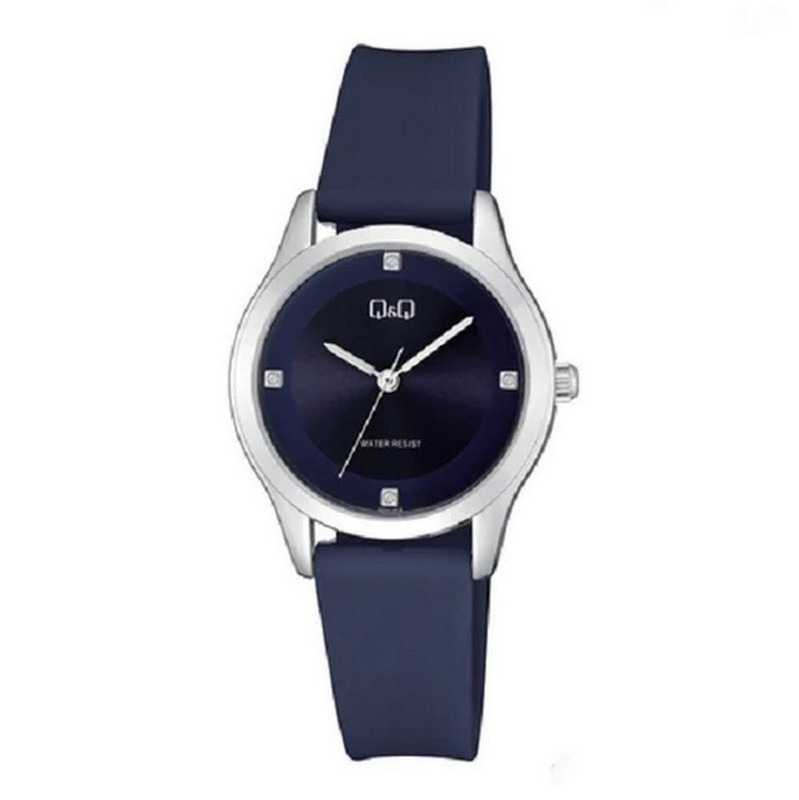 Reloj Q&q Qyq Qz51j3 Deportivo Dama Impermeable Azul + Estuche