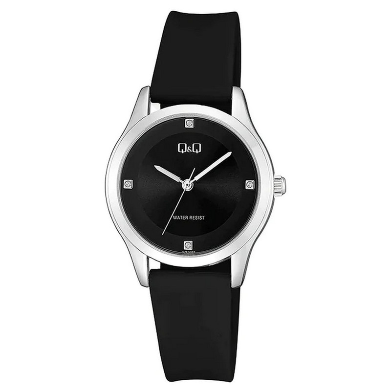 Reloj Q&q Qyq Qz51j3 Deportivo Dama Impermeable Negro + Estuche