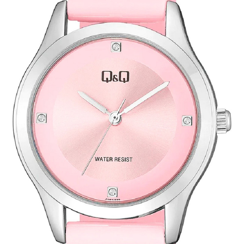 Reloj Q&q Qyq Qz51j3 Deportivo Dama Impermeable Rosa + Estuche