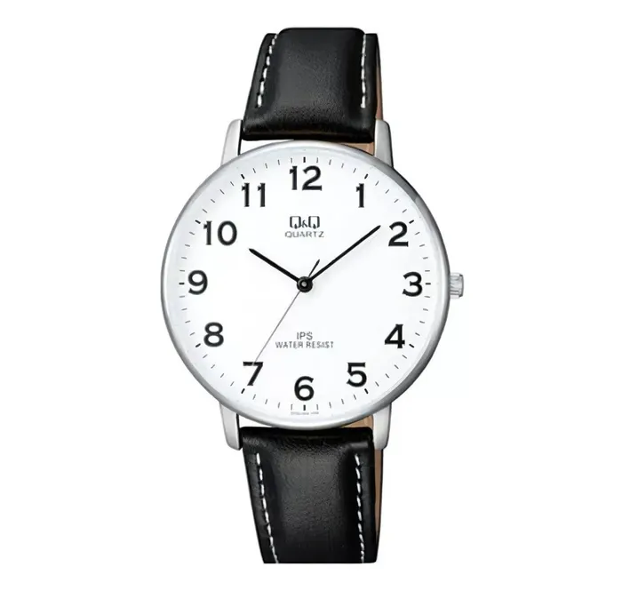 Reloj Q&q Qyq Hombre Qz00j304y Cuero Caballero + Estuche 