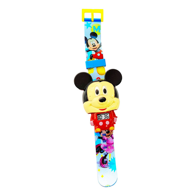 Reloj Mickey Mouse Minnie Digital Retractil + Estuche 