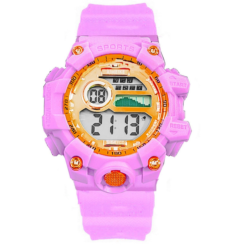 Reloj Digital Resistente Al Agua Impermeable S674 Violeta + Estuche