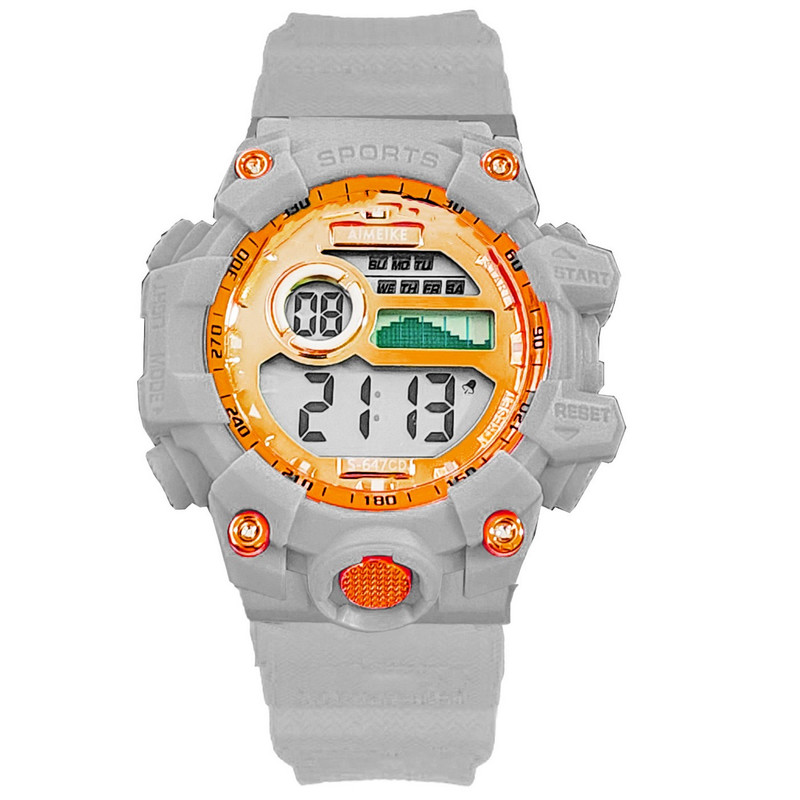 Reloj Digital Resistente Al Agua Impermeable S674 Gris + Estuche