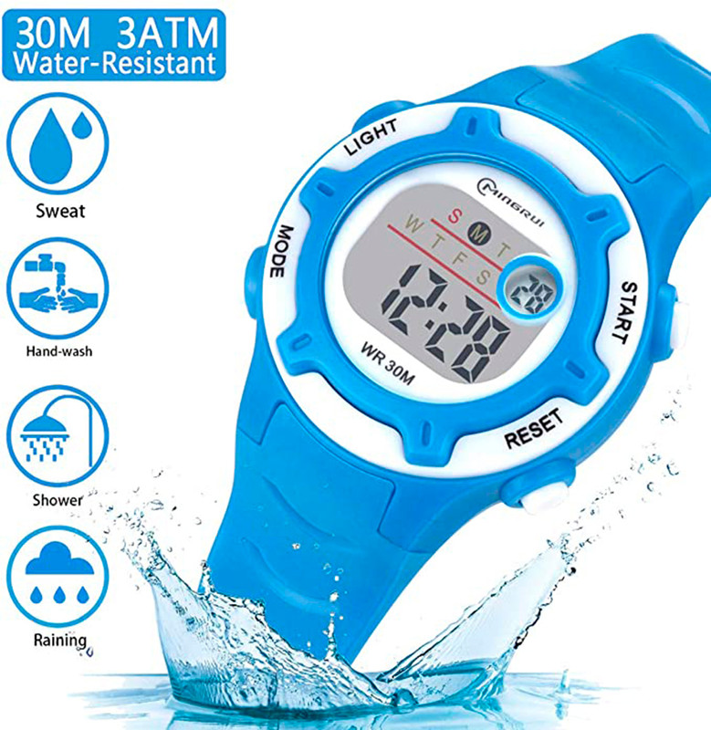 Reloj Digital Impermeable Niño Niña Azul