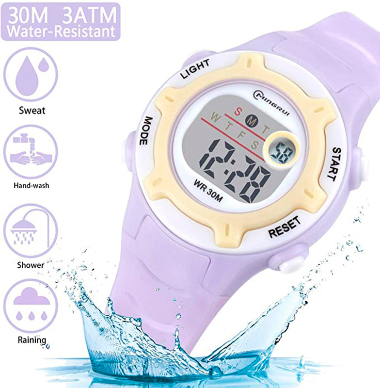 Reloj Digital Impermeable Niño Niña Violeta