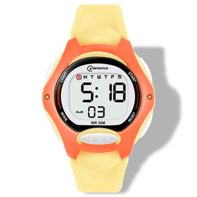 Reloj Digital Impermeable Niño Niña Amarilloo