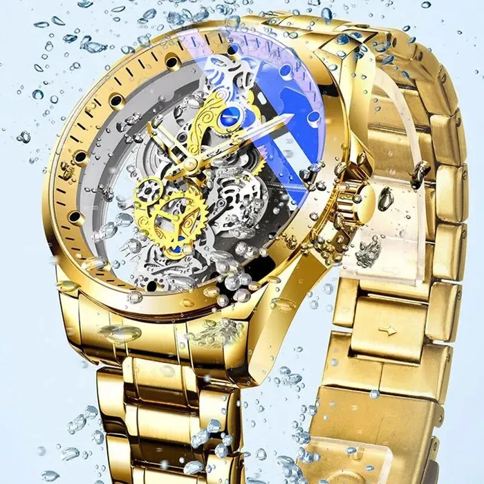 Reloj De Lujo Informal Con Correa De Acero Inoxidable Para Hombre Puntero Redondo Resistente Al Agua