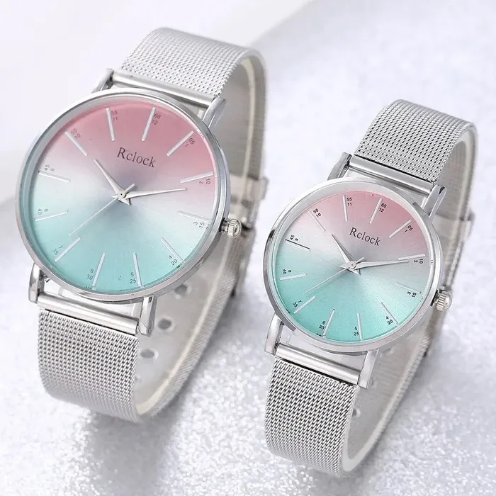 Reloj De Pulsera Para Pareja Con Malla Inoxidable