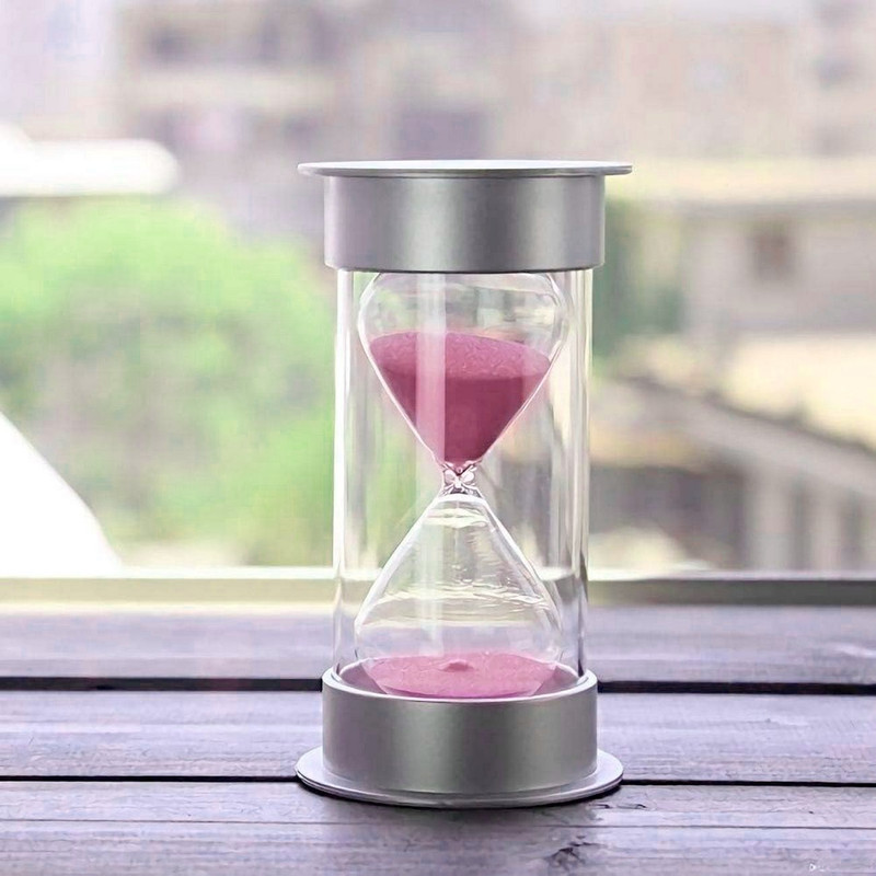 Reloj De Arena Rosa 5 Minutos Temporizador Plateado Decoraciòn