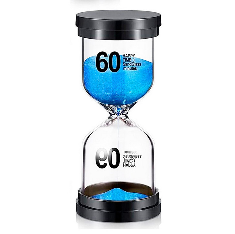 Reloj De Arena Azul 60 Minutos Temporizador Decoraciòn Base Negra