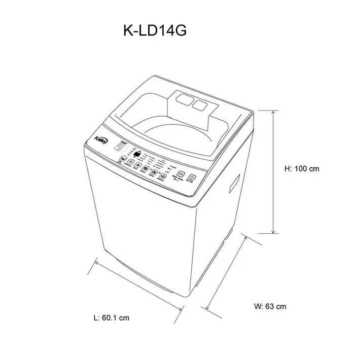 Lavadora KALLEY Carga Superior 12KG K-LD12G Gris