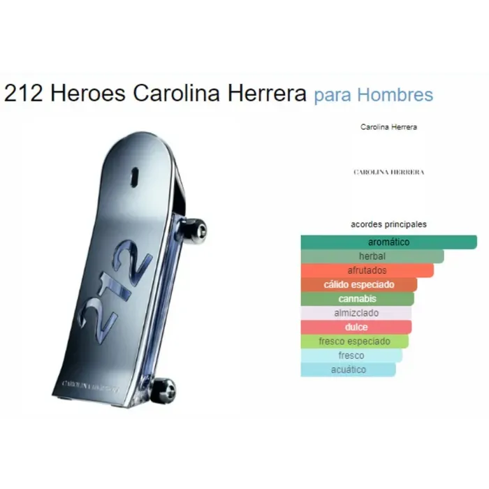 Perfume Carolina Herrera 212 Heroes Hombre 90 Ml
