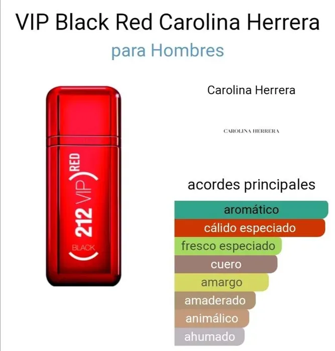 Perfume Carolina Herrera 212 VIP Black Red Limited Edition Hombre 100 Ml