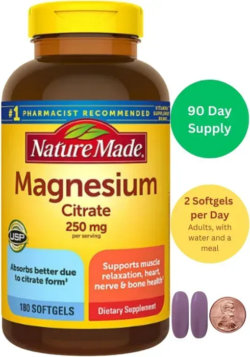 Nature Made Magnesium Citrate 250mg 180 Softgels