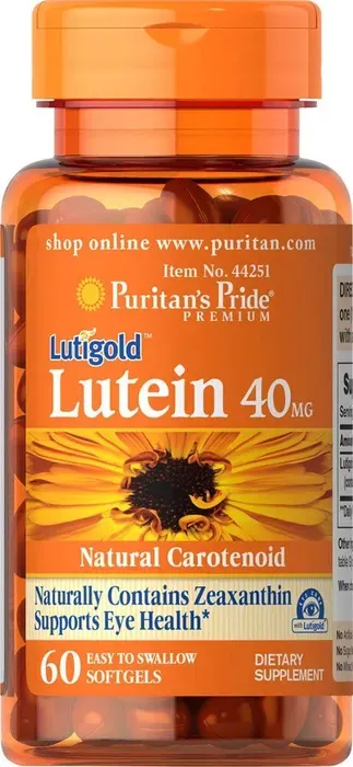 Luteína 40 Mg + Zeaxantina Puritans Pride 60 Capsulas