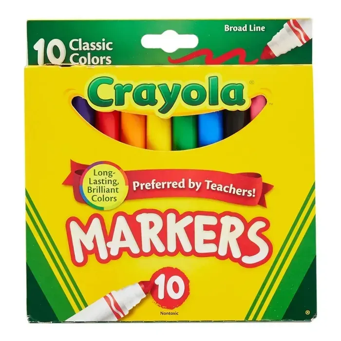 Crayola Marcador Grueso 10 Piezas Colores Clásicos
