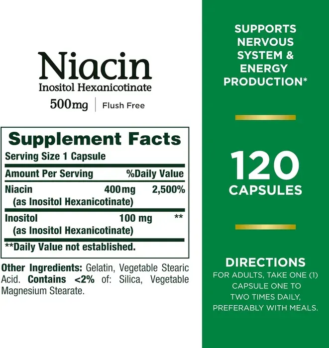 Niacina Inositol Niacin 120 Caps Natures Bounty
