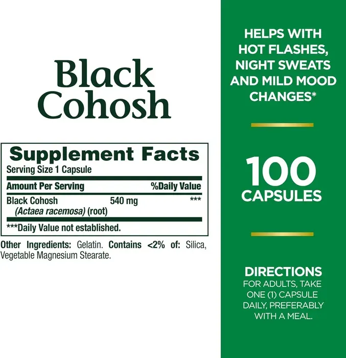 Black Cohosh 540 mg Natures Bounty 100 Caps 