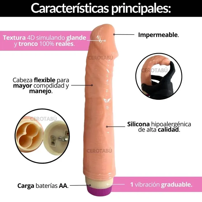 Vibrador Consolador Dildo Realista Juguete Sexual 