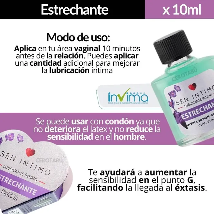 Gel Lubricante Estrechante Vaginal Sen Intimo x10ml