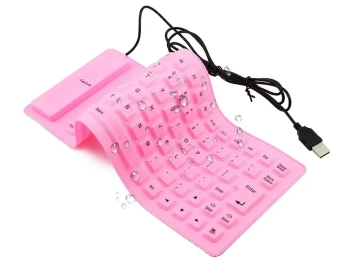 Teclado PC Alambrico USB Goma Flexible Impermeable RJK-726