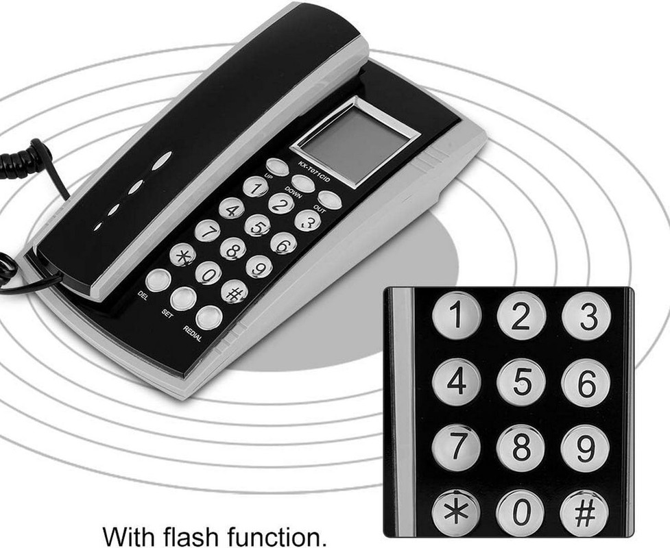 Telefono Fijo Escritorio Alambrico Pantalla Lcd Kx-t071cid Negro