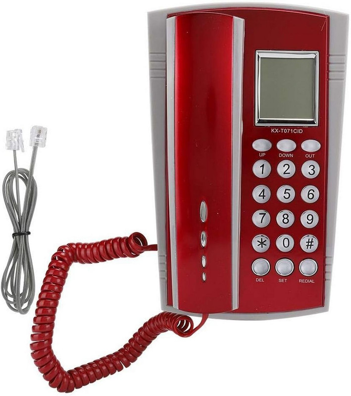 Telefono Fijo Escritorio Alambrico Pantalla Lcd Kx-t071cid Rojo