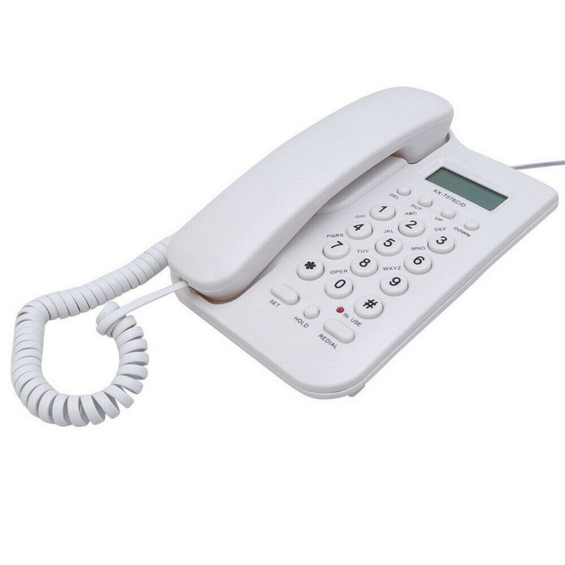 Telefono Fijo Escritorio Alambrico Pantalla Lcd Kx-t076cid Blanco