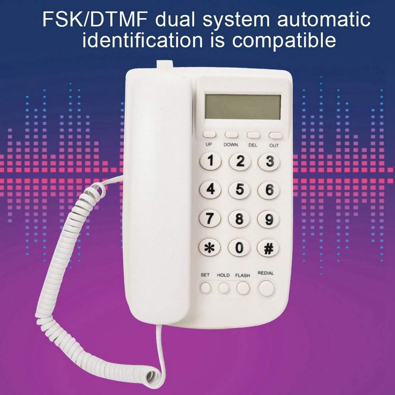 Telefono Fijo Escritorio Alambrico Pantalla Lcd Kx-t078cid Blanco