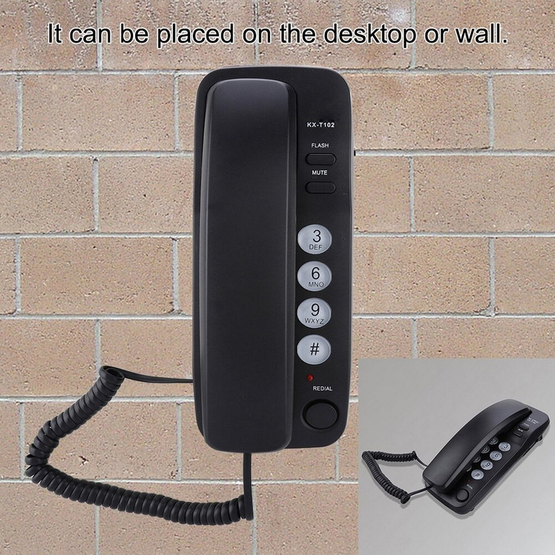 Telefono Fijo Escritorio Mesa Pared Alambrico Kx-t102 Negro