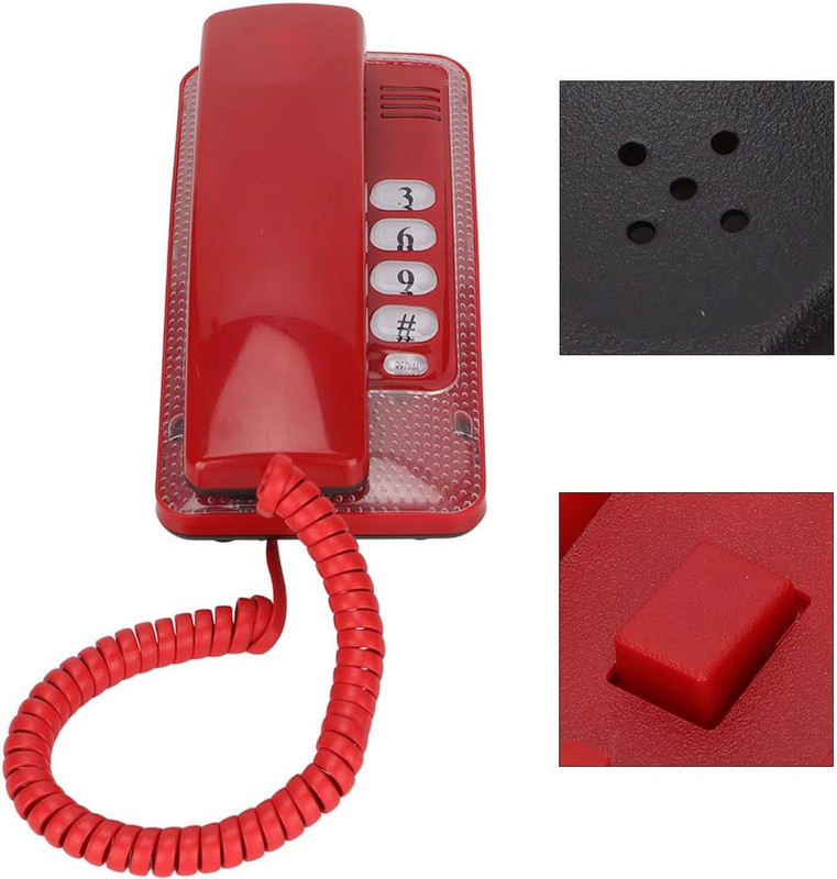 Telefono Fijo Escritorio Mesa Pared Alambrico Kxt-438 Rojo