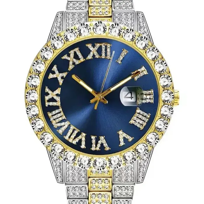 Reloj Informal De Lujo Cristal Diamantes Con Pulsera