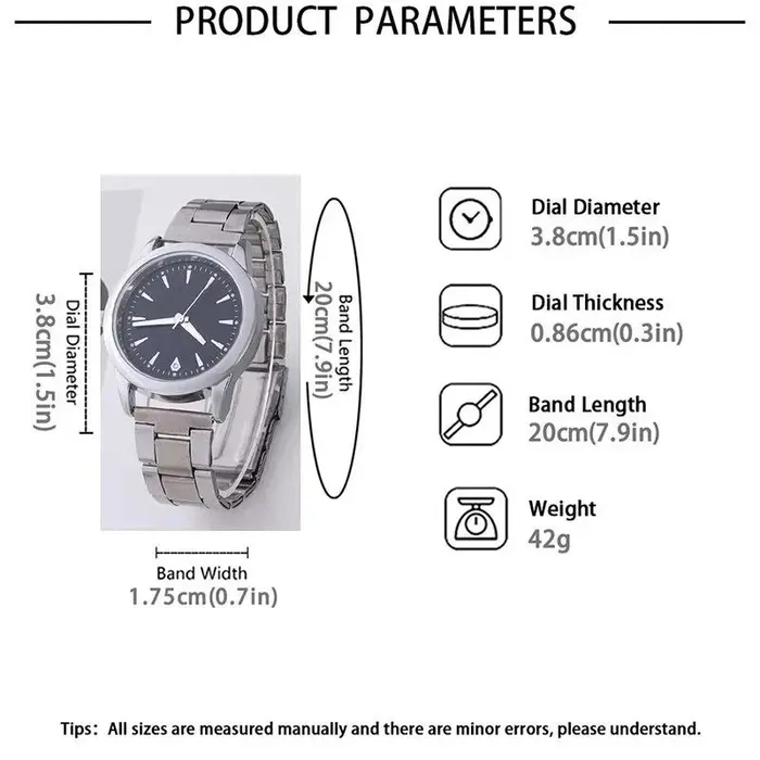 Reloj De Pareja Cuarzo Cronógrafo De Acero Inoxidable Informal De Negocios