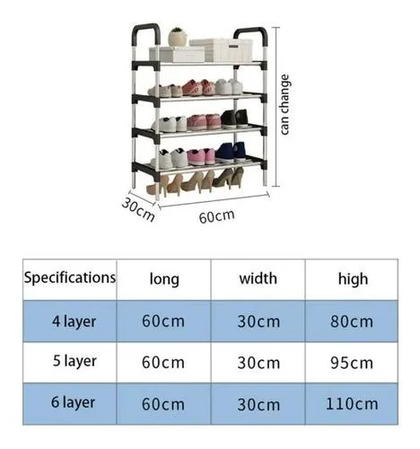 Organizador Zapatero Metálico 6 Niveles Shoe Rack 110 Alto 60 Ancho