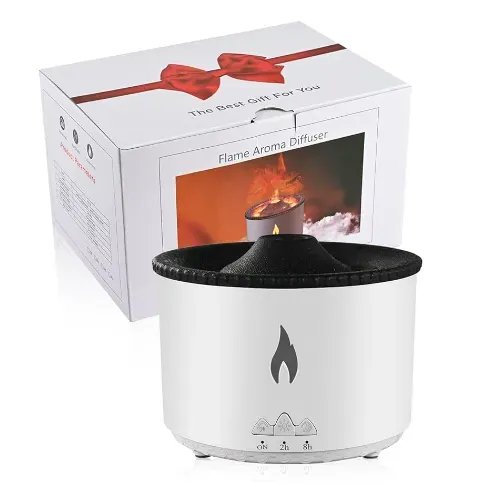 Humidificador Volcán Estilo Llama 300ml Led Difusor Esencia (Monzu) Ref: V-19