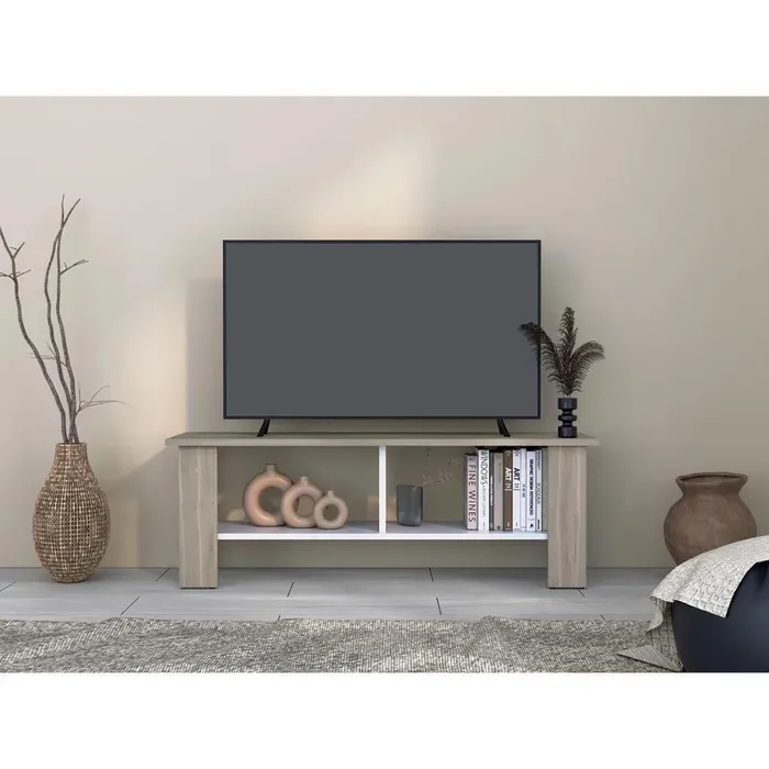 Mesa Para Tv Navi, Bardolino Y Blanco Marquez, Para Televisor Hasta 65 Pulgadas