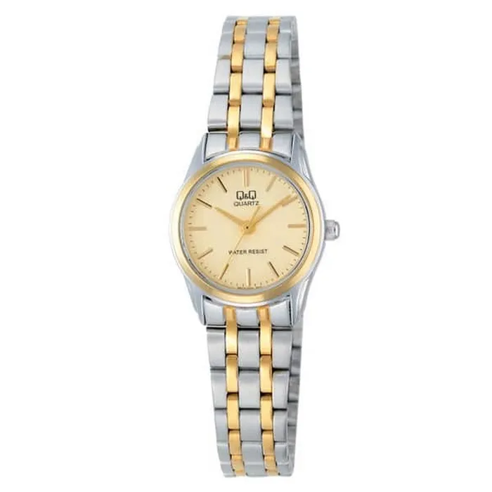 Reloj Q&q Qyq Para Mujer Vn17j400y Bicolor Acero + Estuche