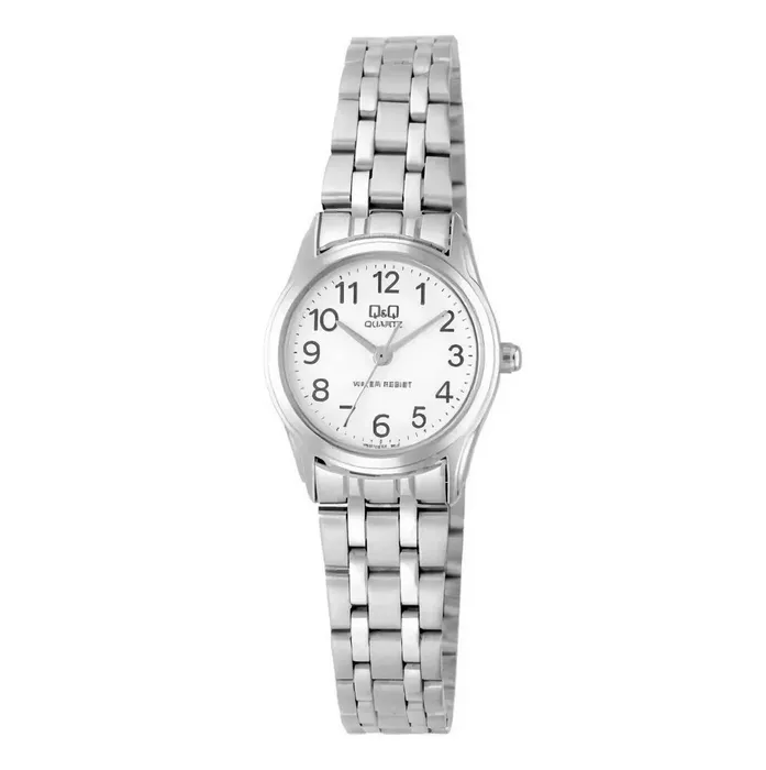 Reloj Para Mujer Qyq Q&q Vn21j204y Plateado Acero + Estuche 