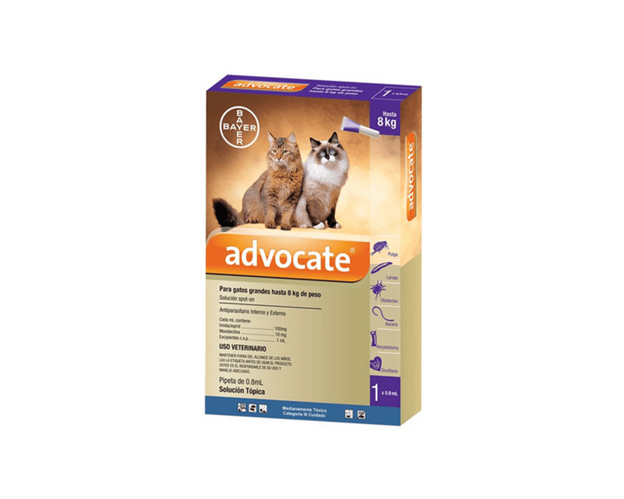 Antiparasitario Para Gatos Bayer Advocate 0.4 Ml Para gatos de hasta 4 Kg