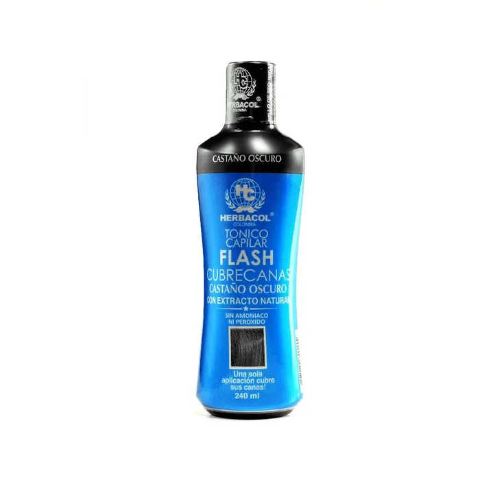 Tonico Capilar Flash Cubre Canas Castaño Oscuro 240ml HER19