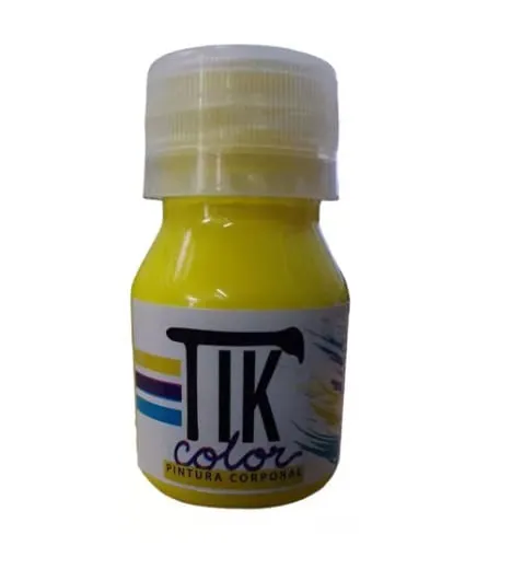 Tik Color Pintura Corporal Amarillo Fluorescente 30ml PIN24