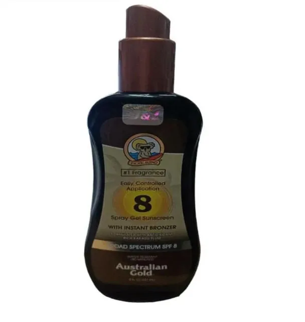 SPRAY GEL SUNSCREEN WITH INSTANT BRONZER SFP8 AG11