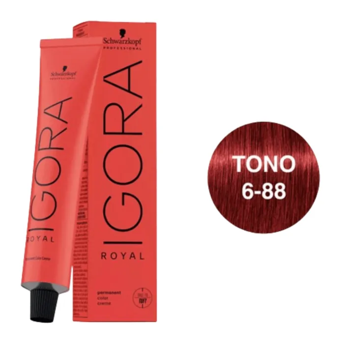 Tinte Igora Royal 6-88 Rubio Oscuro Rojo Intenso IR688