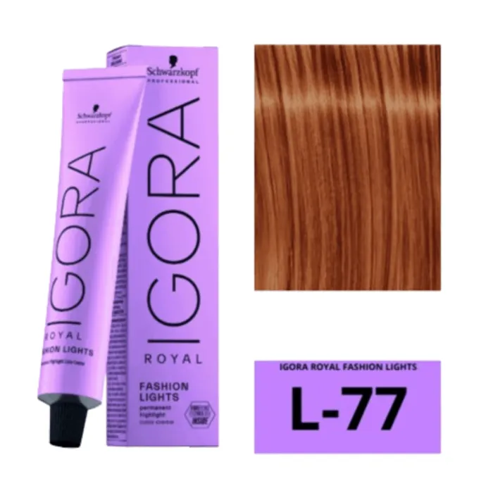 Tinte Igora Royal Fashion Lights L-77 Cobrizo Intenso IRL77