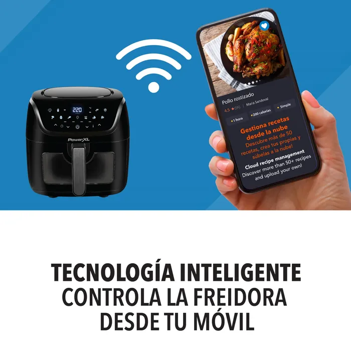 Freidora de aire PowerXL 7.5L WIFI Bluetooth 10 funciones