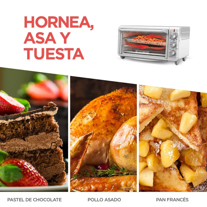 Horno Electrico freidor de aire Black+Decker extra amplio TO3265XSS-LA Horno Electrico freidor de aire BLACK+DECKER extra amplio