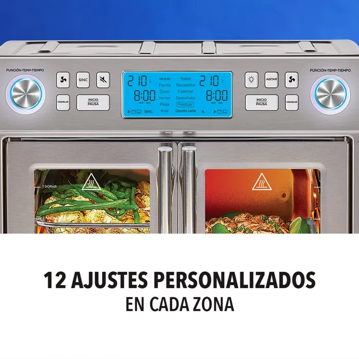 Horno y freidora de aire PowerXL dos zonas de cocción 24L